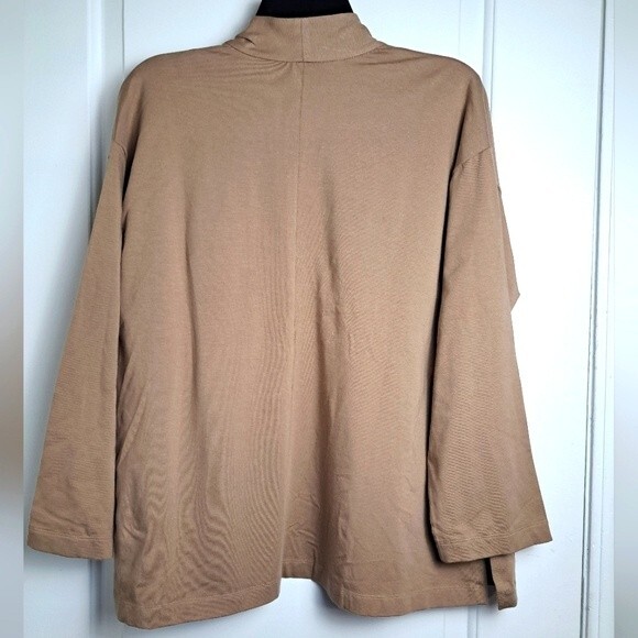 Eileen fisher open front tan cardigan w front pockets sz xs nwot laganlook coast - Picture 5 of 5